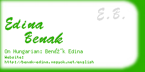 edina benak business card